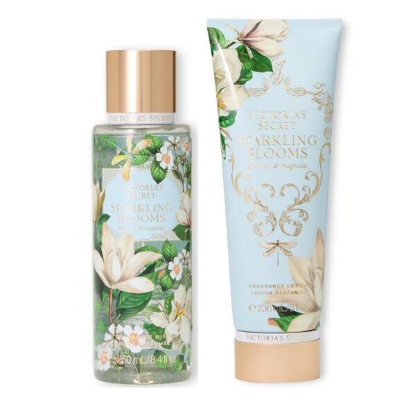VS Victoria's Secret Sparkling Blooms Fragrance Lotion and Mist Set NEW - Picture 1 of 7